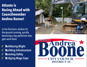 1/2 Page Political Ad for Andrea L. Boone (PDF Link)